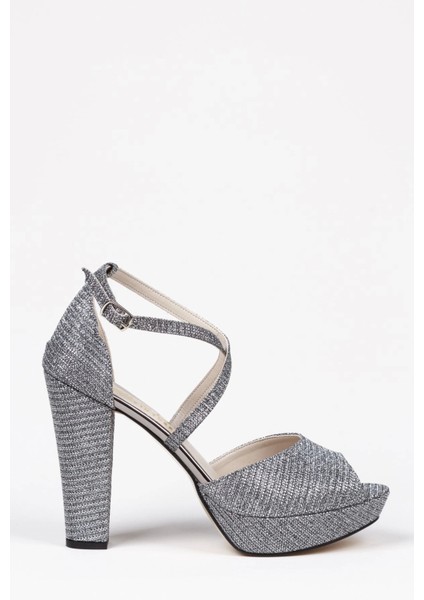 Kadın Moda Şık Gümüş Mercan Topuklu Zarif Tasarım Yüksek Topuk Düğün Nişan Gece Abiye Ayakkabısı fırsatları