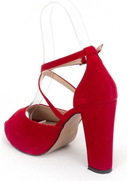 Kadın Moda Şık Kırmızı Süet Topuklu Zarif Tasarım Yüksek Topuk Düğün Nişan Gece Abiye Ayakkabısı modelleri