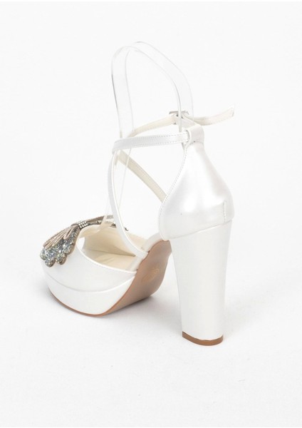 Kadın Moda Şık Sedef Cilt Taşlı Topuklu Zarif Tasarım Düğün Nişan Gece Abiye Ayakkabısı modelleri