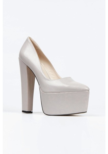 Fuşya Rugan Klasik Sivri Kalın Topuklu Sivri Platformlu Kadın Abiye Ayakkabı Kadın Topuklu Şık