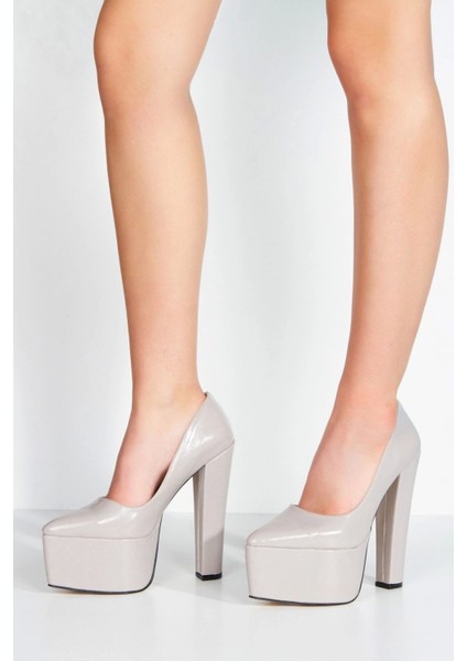 Fuşya Rugan Klasik Sivri Kalın Topuklu Sivri Platformlu Kadın Abiye Ayakkabı Kadın Topuklu Şık fiyatları