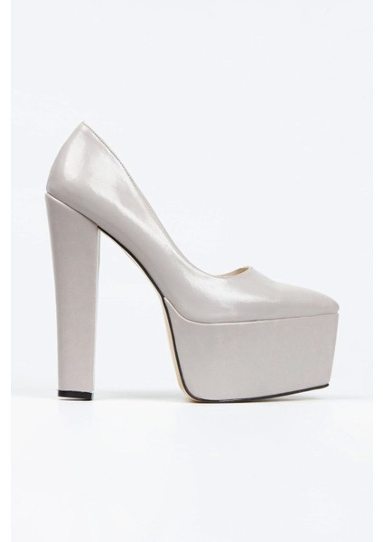 Fuşya Rugan Klasik Sivri Kalın Topuklu Sivri Platformlu Kadın Abiye Ayakkabı Kadın Topuklu Şık modelleri