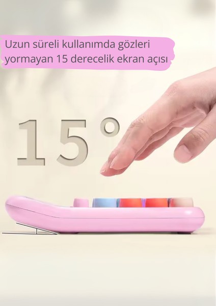 Şeker Gibi Hesaplar - 10 Haneli, Yuvarlak Tuşlu Hesap Makinesi (Pembe)