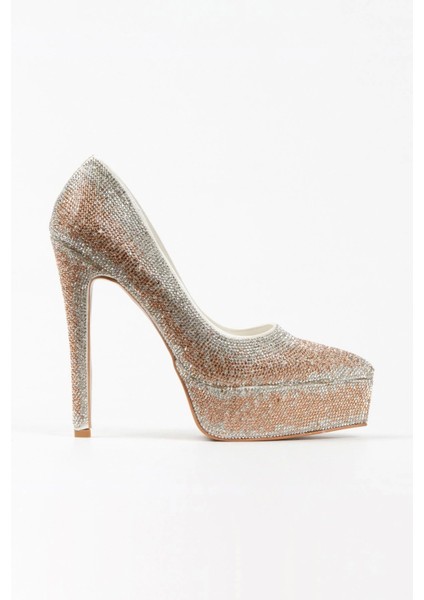 Gümüş Sultan Çift Renktaşlı Klasik Sivri Ince Topuklu Sivri Kadın Abiye Ayakkabı Kadın Topuklu Şık modelleri