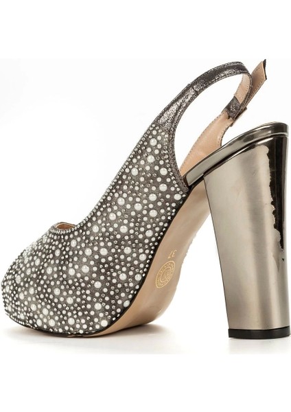 Kadın Moda Şık Gold Ayna Full Inci Taş Düğün Nişan Gece Abiye Ayakkabısı modelleri