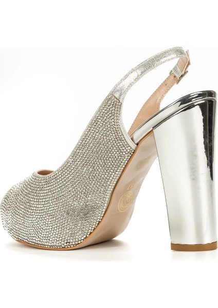 Kadın Moda Şık Gold Ayna Full Taş Yüksek Topuk Düğün Nişan Gece Abiye Ayakkabısı modelleri