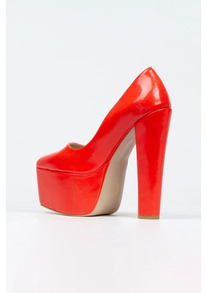 Fuşya Rugan Klasik Sivri Kalın Topuklu Sivri Platformlu Kadın Abiye Ayakkabı Kadın Topuklu Şık fırsatları