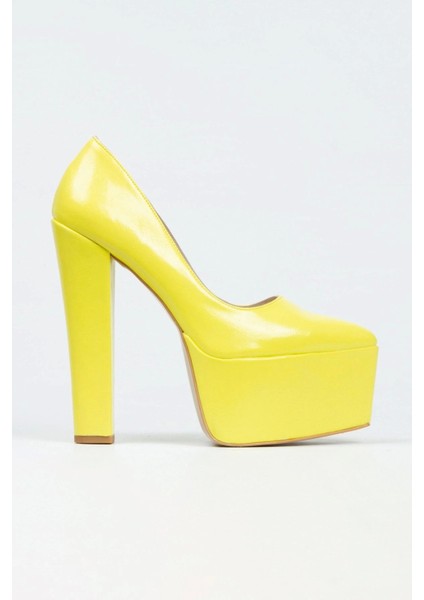 Fuşya Rugan Klasik Sivri Kalın Topuklu Sivri Platformlu Kadın Abiye Ayakkabı Kadın Topuklu Şık modelleri