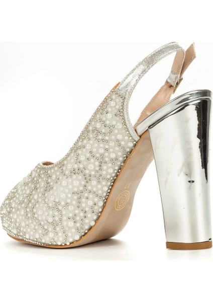 Kadın Moda Şık Gold Ayna Full Inci Taş Düğün Nişan Gece Abiye Ayakkabısı modelleri