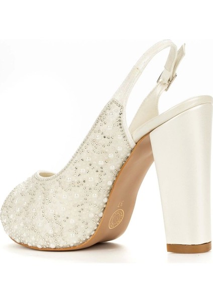 Kadın Moda Şık Sedef Inci Taş Topuklu Zarif Tasarım Düğün Nişan Gece Abiye Ayakkabısı modelleri
