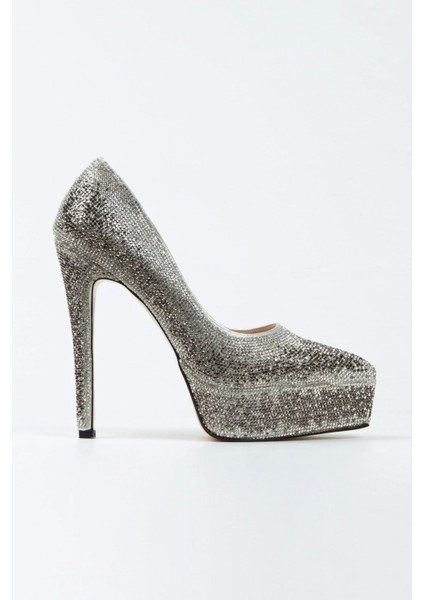 Gümüş Sultan Çift Renktaşlı Klasik Sivri Ince Topuklu Sivri Kadın Abiye Ayakkabı Kadın Topuklu Şık modelleri