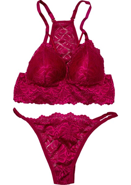 Kadın Bralet Sütyen Külot Takımı- Fuşya