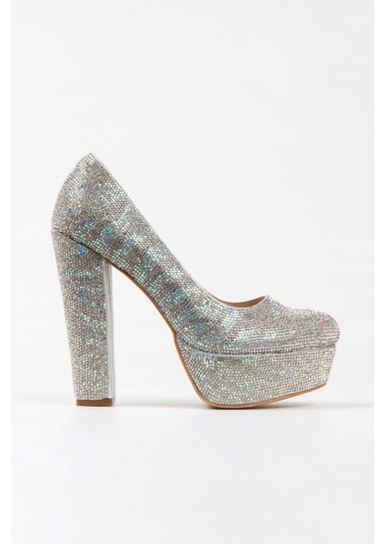 Sedef Sultan Çift Renk Taşlı Klasik Topuklu Platformlu Kadın Abiye Ayakkabı Kadın Topuklu Şık modelleri