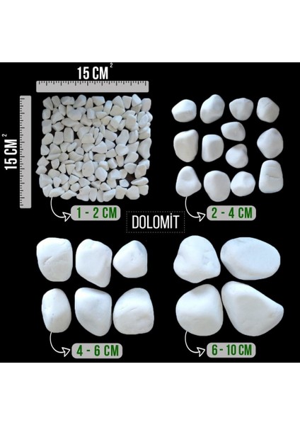 Dolomit Taşı Beyaz 4-6 cm 20 kg Doğal Dekorasyon Taşı fırsatları