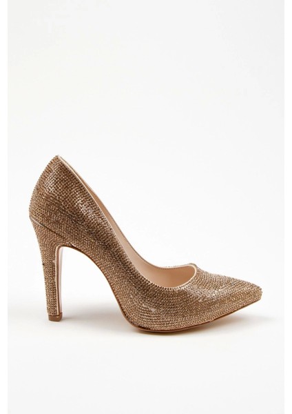 Kadın Moda Şık Gold Full Taş Aynalı Klasik Düğün Nişan Gece Abiye Ayakkabısı fırsatları