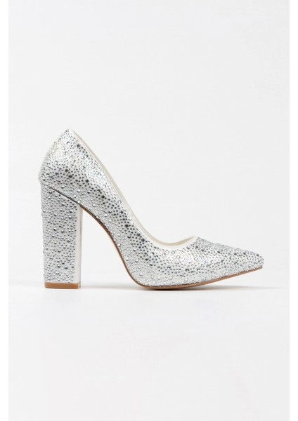 Kadın Moda Şık Gold Sultan Taşlı Klasik Sivri Kalın Düğün Nişan Gece Abiye Ayakkabısı fırsatları