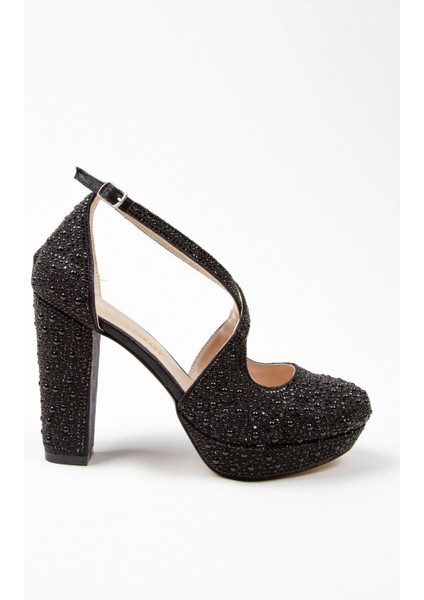 Kadın Moda Şık Gold Full Inci Taş Yüksek Topuk Düğün Nişan Gece Abiye Ayakkabısı fırsatları