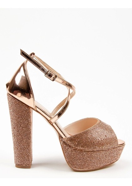 Gold Ayna Full Taş Topuklu Kadın Abiye Ayakkabı Kadın Topuklu Şık Gece Ayakkabısı Yüksek Topuk modelleri