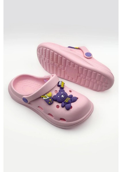 Çocuk Cross Terlik Bahçe Terliği Plaj Sahil Banyo Terliği 30-31-32-33-34-35 Numara Pudra Renk fırsatları