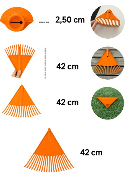 Turuncu Plastik Yeşil Bahçe Tırmığı