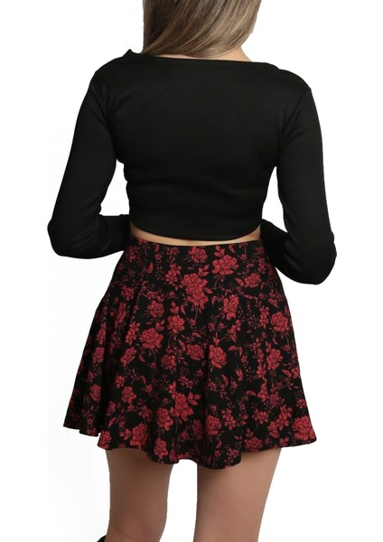 Halka Detaylı Uzun Kollu Hırka Crop Body
