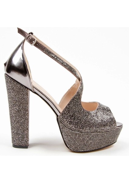 Gold Ayna Full Taş Topuklu Kadın Abiye Ayakkabı Kadın Topuklu Şık Gece Ayakkabısı Yüksek Topuk modelleri