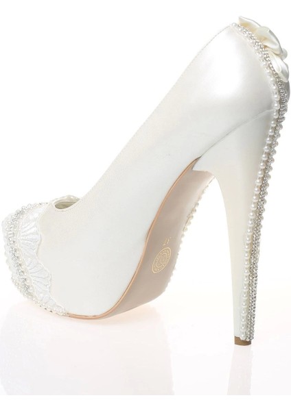 Kadın Moda Şık Sedef Inci Taş Işlemeli Gelin Ayakkabı Topuklu Düğün Nişan Gece Abiye Ayakkabısı modelleri