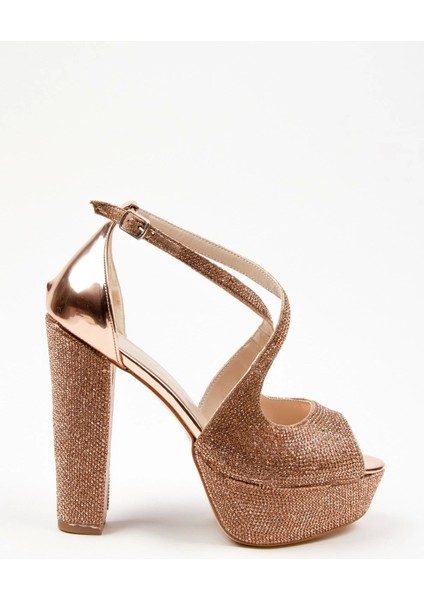 Gold Ayna Full Taş Topuklu Kadın Abiye Ayakkabı Kadın Topuklu Şık Gece Ayakkabısı Yüksek Topuk modelleri