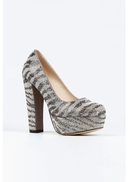 Kadın Moda Sultan Çift Renk Taşlı Klasik Topuklu Platformlu Düğün Nişan Gece Abiye Ayakkabısı fiyatları