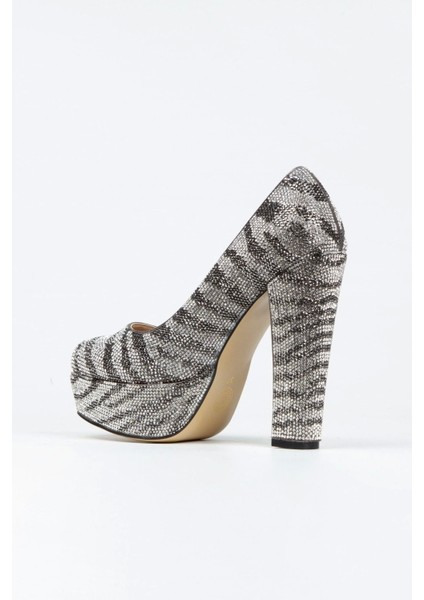 Kadın Moda Sultan Çift Renk Taşlı Klasik Topuklu Platformlu Düğün Nişan Gece Abiye Ayakkabısı modelleri