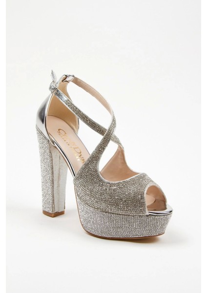 Gold Ayna Full Taş Topuklu Kadın Abiye Ayakkabı Kadın Topuklu Şık Gece Ayakkabısı Yüksek Topuk