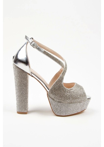 Gold Ayna Full Taş Topuklu Kadın Abiye Ayakkabı Kadın Topuklu Şık Gece Ayakkabısı Yüksek Topuk modelleri