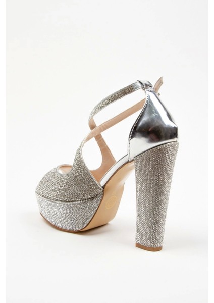 Gold Ayna Full Taş Topuklu Kadın Abiye Ayakkabı Kadın Topuklu Şık Gece Ayakkabısı Yüksek Topuk fırsatları