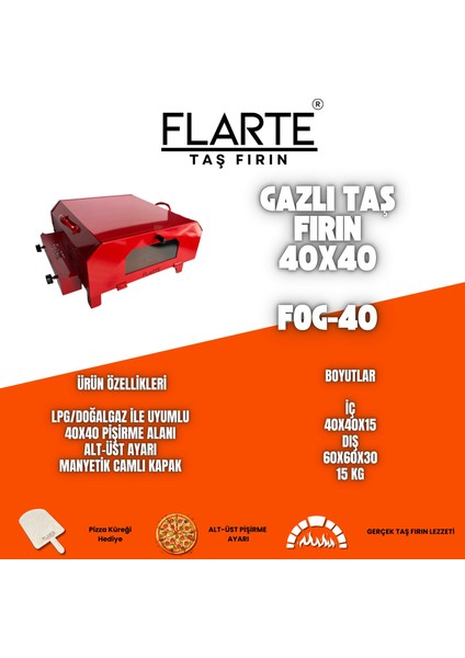 Gazlı Taş Fırın 40CM Piknik Tipi fırsatları