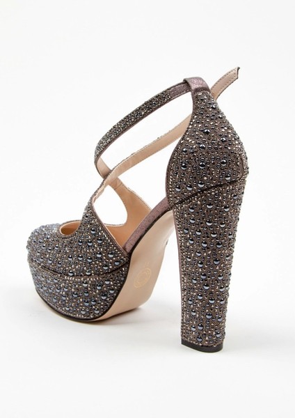 Gold Full İnci Topuklu Kadın Abiye Ayakkabı Kadın Topuklu Şık Gece Ayakkabısı Zarif Tasarım fırsatları