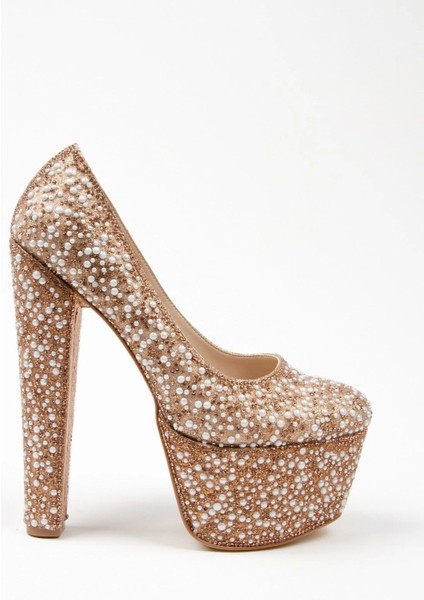 Gümüş Full İnci Topuklu Kadın Abiye Ayakkabı Kadın Topuklu Şık Gece Ayakkabısı Zarif Tasarım modelleri