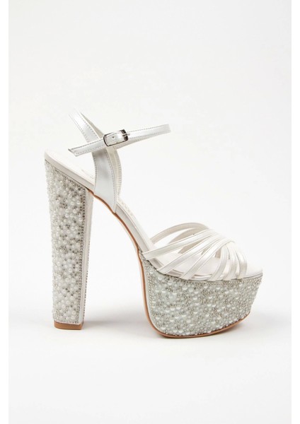 Sedef Cilt Çapraz Ökçe Poli İnci Topuklu Kadın Abiye Ayakkabı Kadın Topuklu Şık Gece Ayakkabısı modelleri