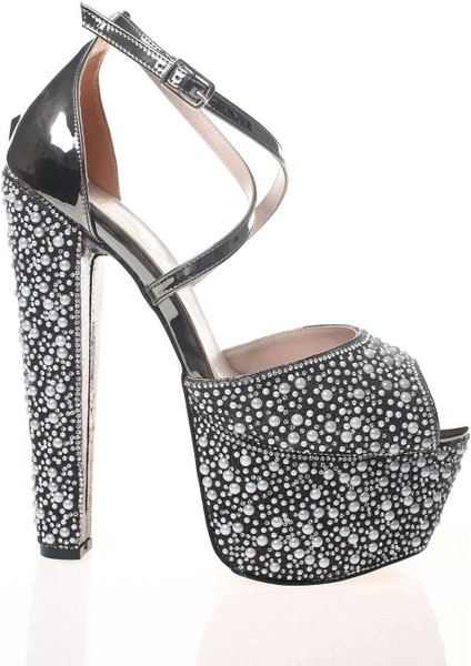 Kadın Gold Ayna Full İnci Taş Kadın Abiye Ayakkabı Kadın Topuklu Şık Gece Ayakkabısı modelleri