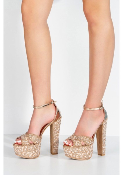 Rose Ayna Full İnci Taşlı Çapraz Model Klasik Topuklu Platformlu Kadın Abiye Ayakkabı Kadın Topuklu fiyatları