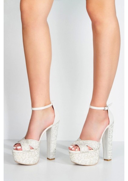 Rose Ayna Full İnci Taşlı Çapraz Model Klasik Topuklu Platformlu Kadın Abiye Ayakkabı Kadın Topuklu fiyatları