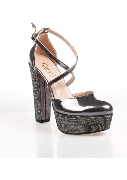 Kadın Moda Şık Platin Ayna Taşlı Topuklu Zarif Tasarım Düğün Nişan Gece Abiye Ayakkabısı fiyatları