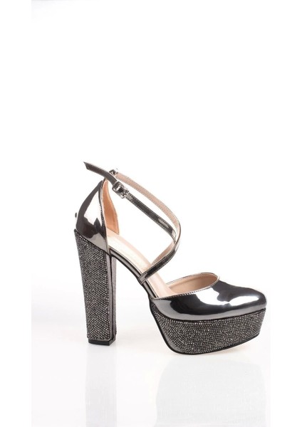 Kadın Moda Şık Platin Ayna Taşlı Topuklu Zarif Tasarım Düğün Nişan Gece Abiye Ayakkabısı fırsatları