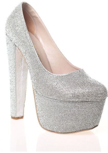 Kadın Gold Full Taş Yüksek Topuk Abiye Ayakkabı Kadın Topuklu Şık Gece Ayakkabısı