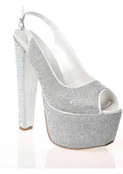 Kadın Gold Full Taş Yüksek Topuk Abiye Ayakkabı Kadın Topuklu Şık Gece Ayakkabısı