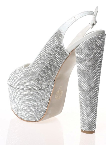 Kadın Gold Full Taş Yüksek Topuk Abiye Ayakkabı Kadın Topuklu Şık Gece Ayakkabısı fırsatları