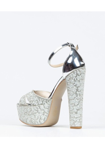 Rose Ayna Full İnci Taşlı Çapraz Model Klasik Topuklu Platformlu Kadın Abiye Ayakkabı Kadın Topuklu fırsatları