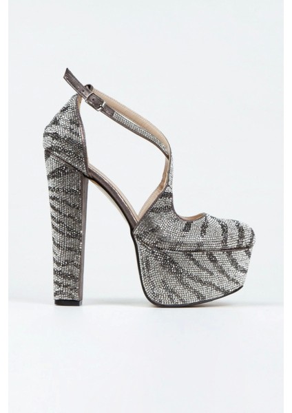 Gold Sultan Çift Renk Taşlı Klasik Topuklu Platformlu Kadın Abiye Ayakkabı Kadın Topuklu Şık modelleri