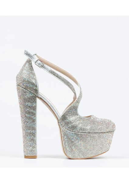 Gold Sultan Çift Renk Taşlı Klasik Topuklu Platformlu Kadın Abiye Ayakkabı Kadın Topuklu Şık modelleri