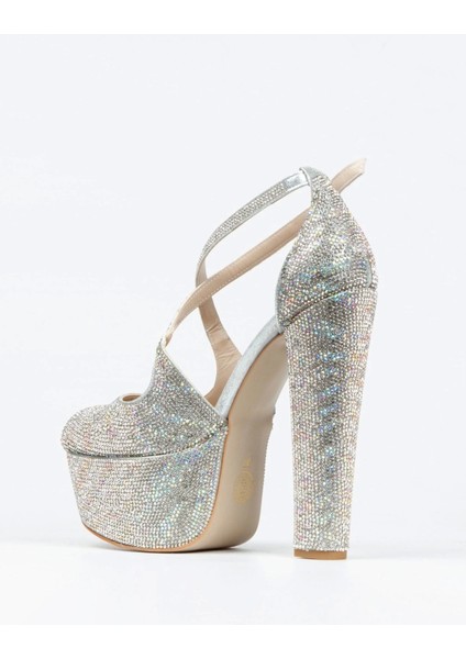 Gold Sultan Çift Renk Taşlı Klasik Topuklu Platformlu Kadın Abiye Ayakkabı Kadın Topuklu Şık fırsatları