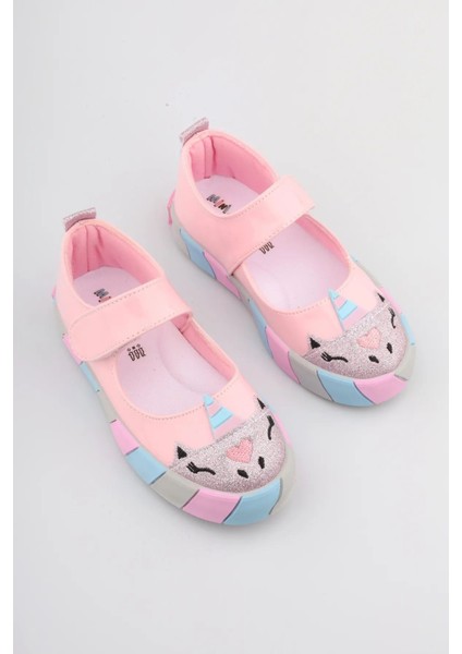 Kız Çocuk Pembe Unicorn Işıklı Kaydırmaz Anatomik Taban Ayakkabı